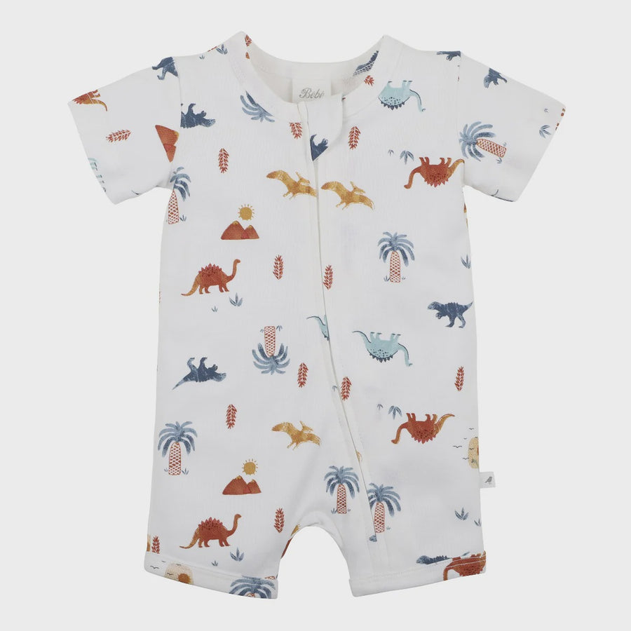 Dino Organic Short Sleeve Zipsuit