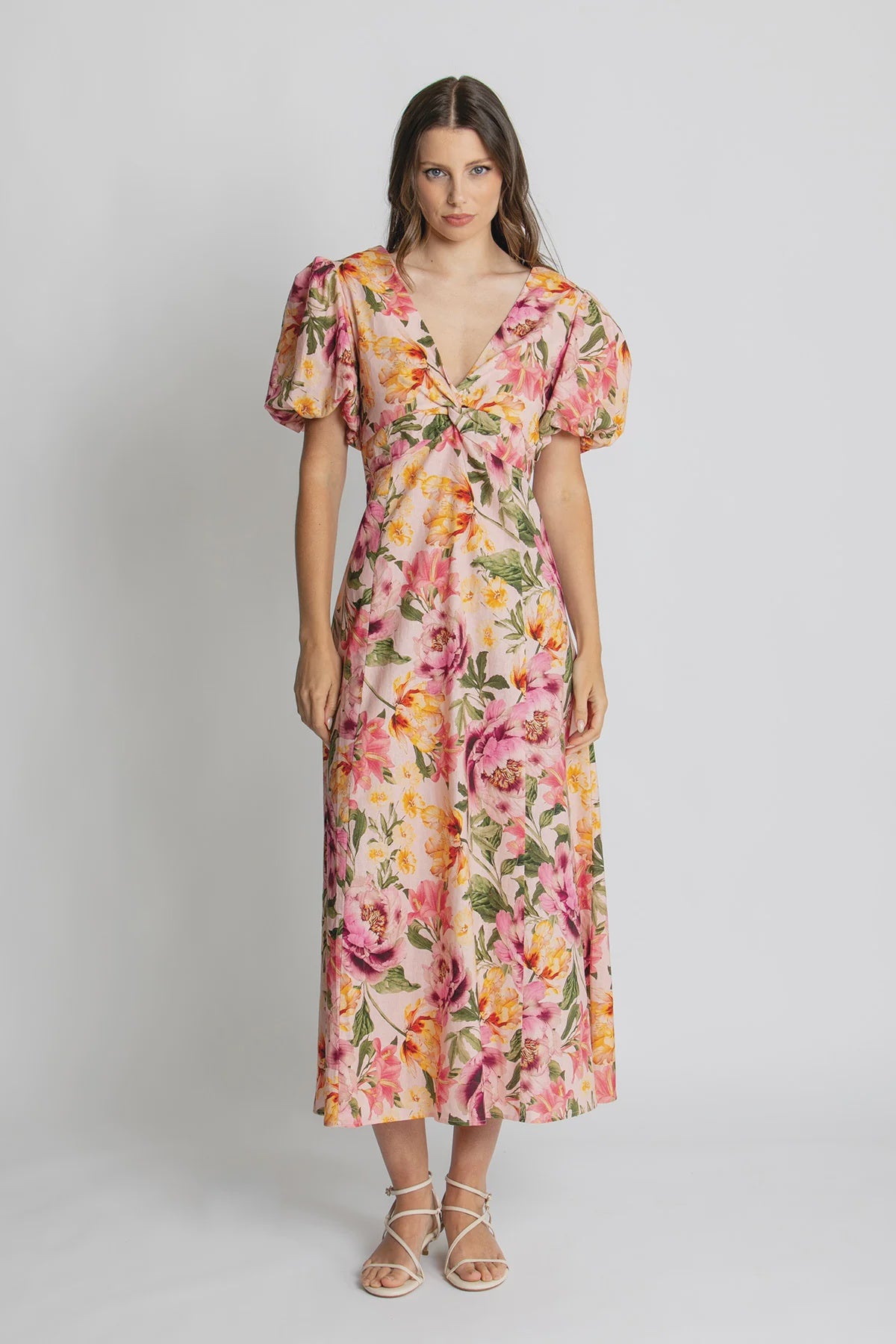 Mia Puff Sleeve Midi Dress