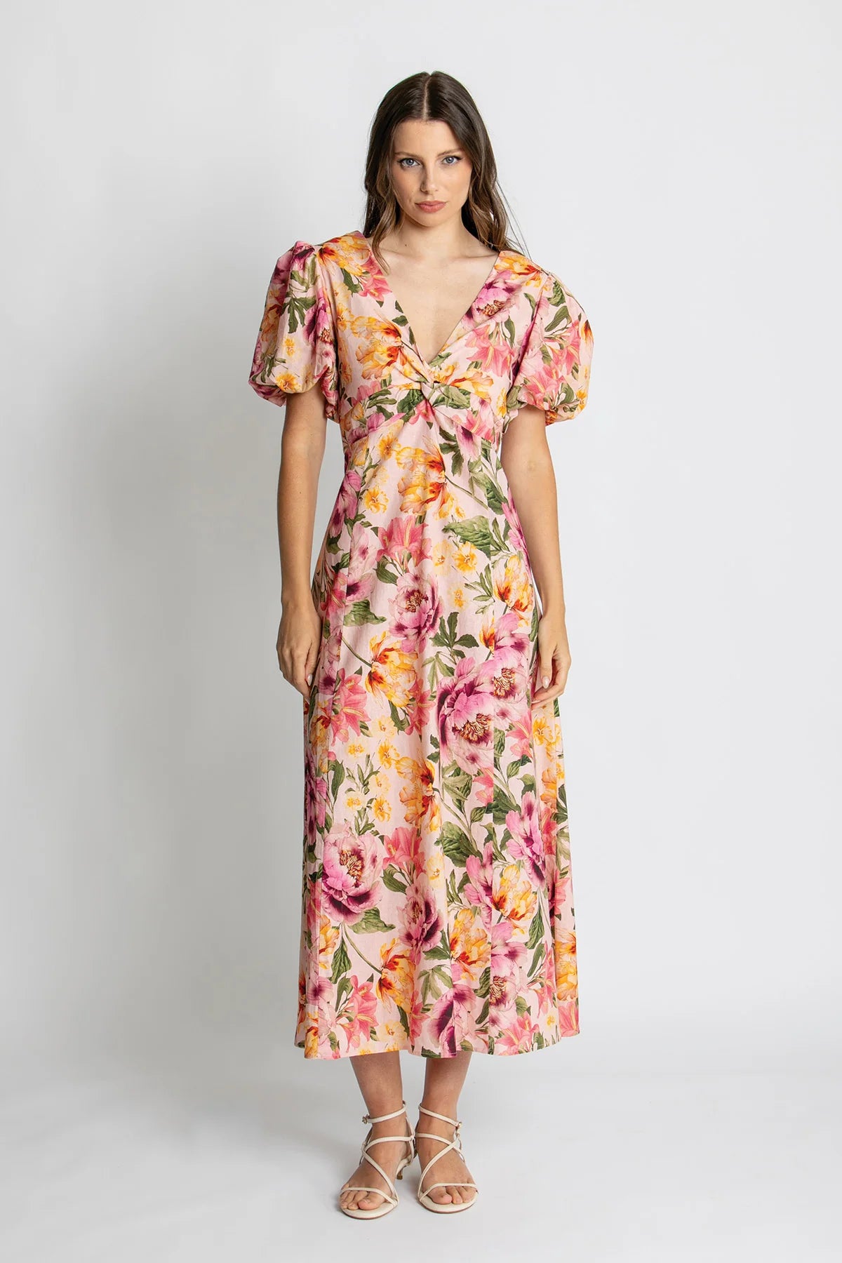 Mia Puff Sleeve Midi Dress