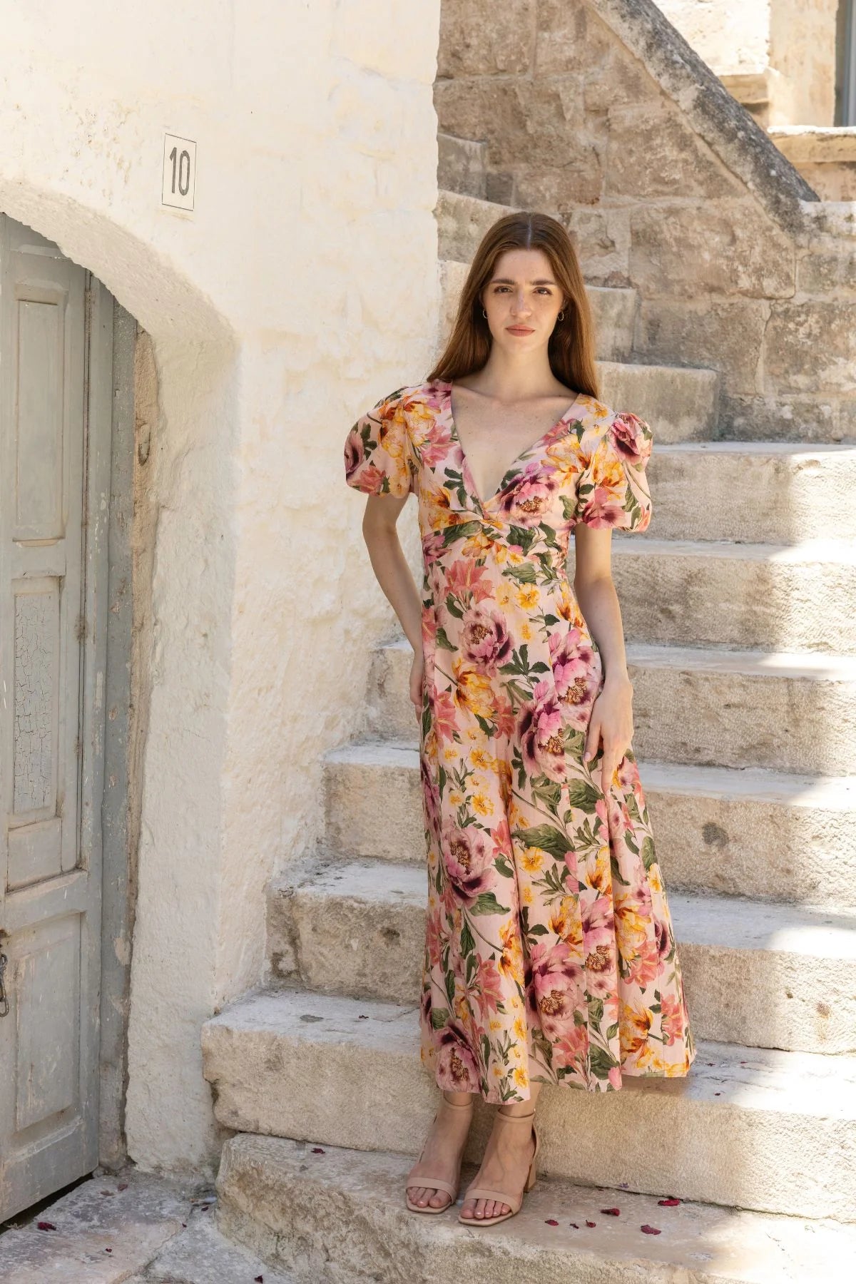 Mia Puff Sleeve Midi Dress