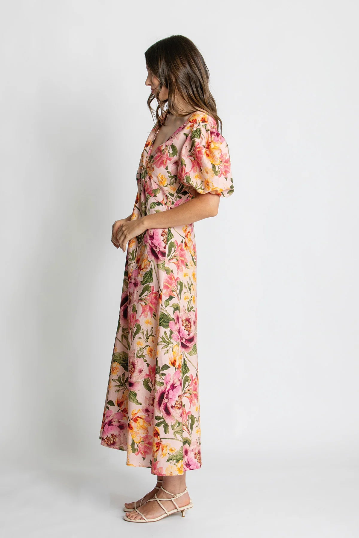 Mia Puff Sleeve Midi Dress