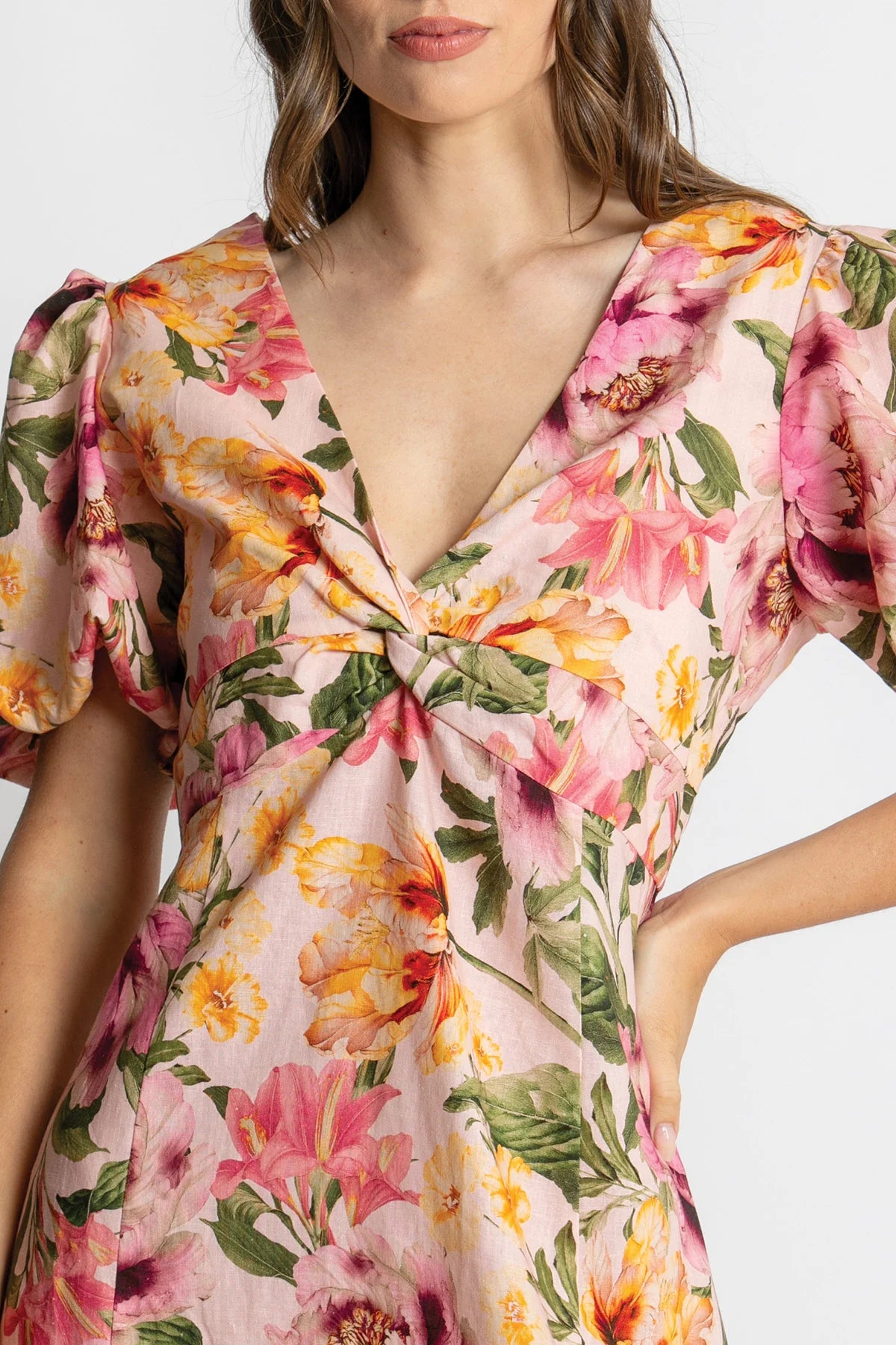 Mia Puff Sleeve Midi Dress