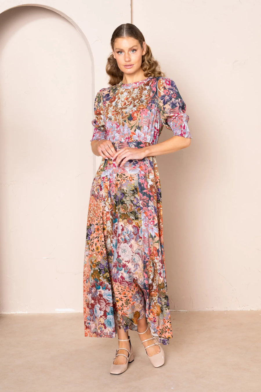 Maxine Short Sleeve Maxi Dress - Multi