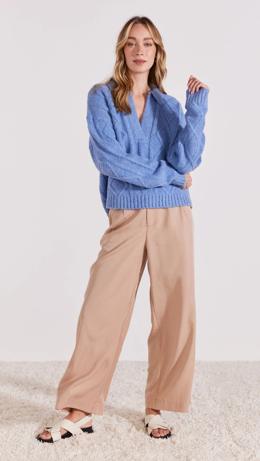 Brixton Collared Jumper Blue - Kohl and Soda