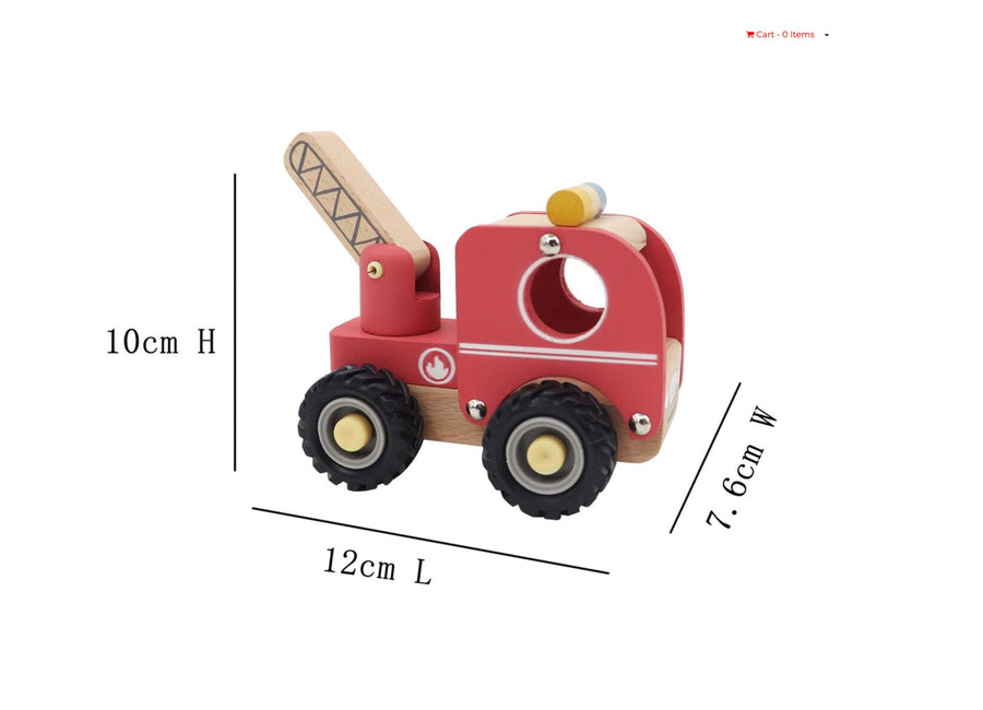 Calm & Breezy Fire Engine with Rubber Wheels - Kohl and Soda