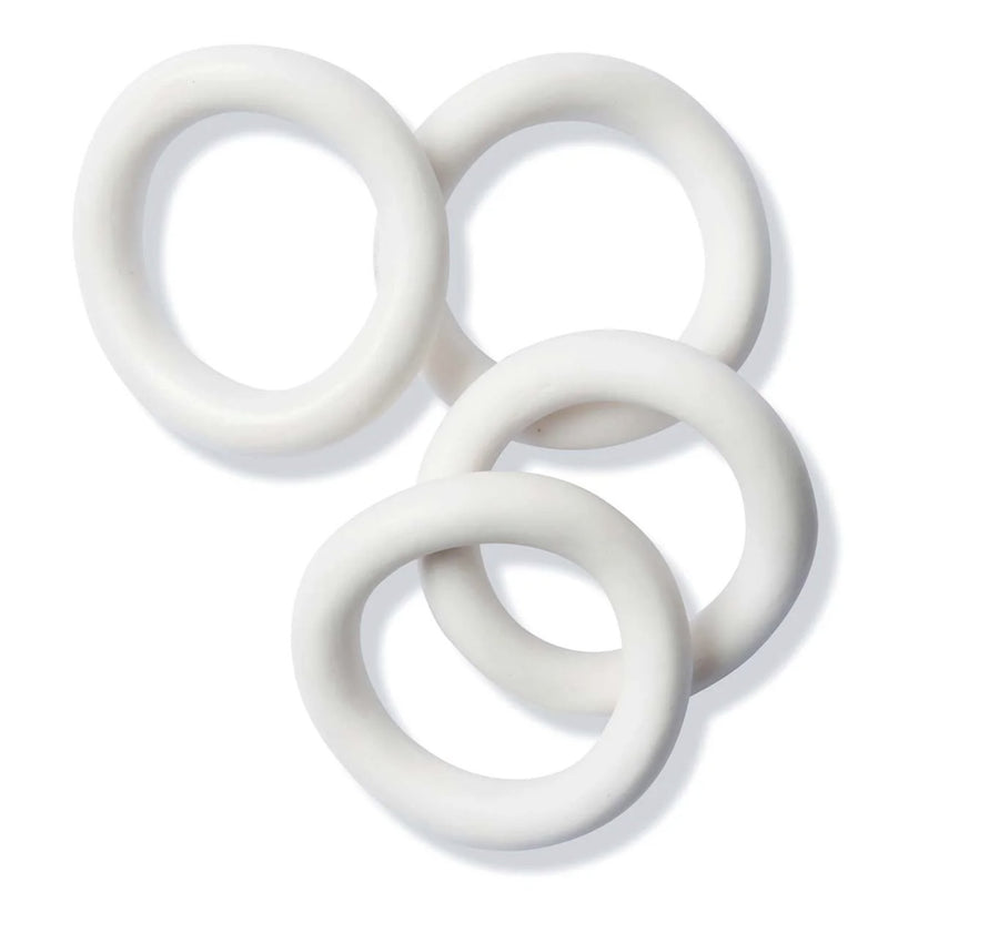 Ceramic White Napkin Ring - Set of 4 - Kohl and Soda