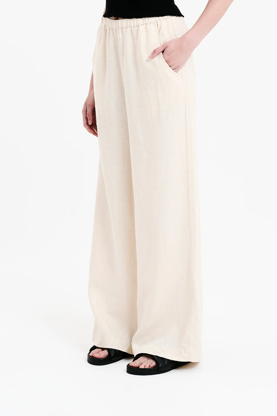 Shop Ceres Linen Pants Cloud - At Kohl and Soda | Ready To Ship!