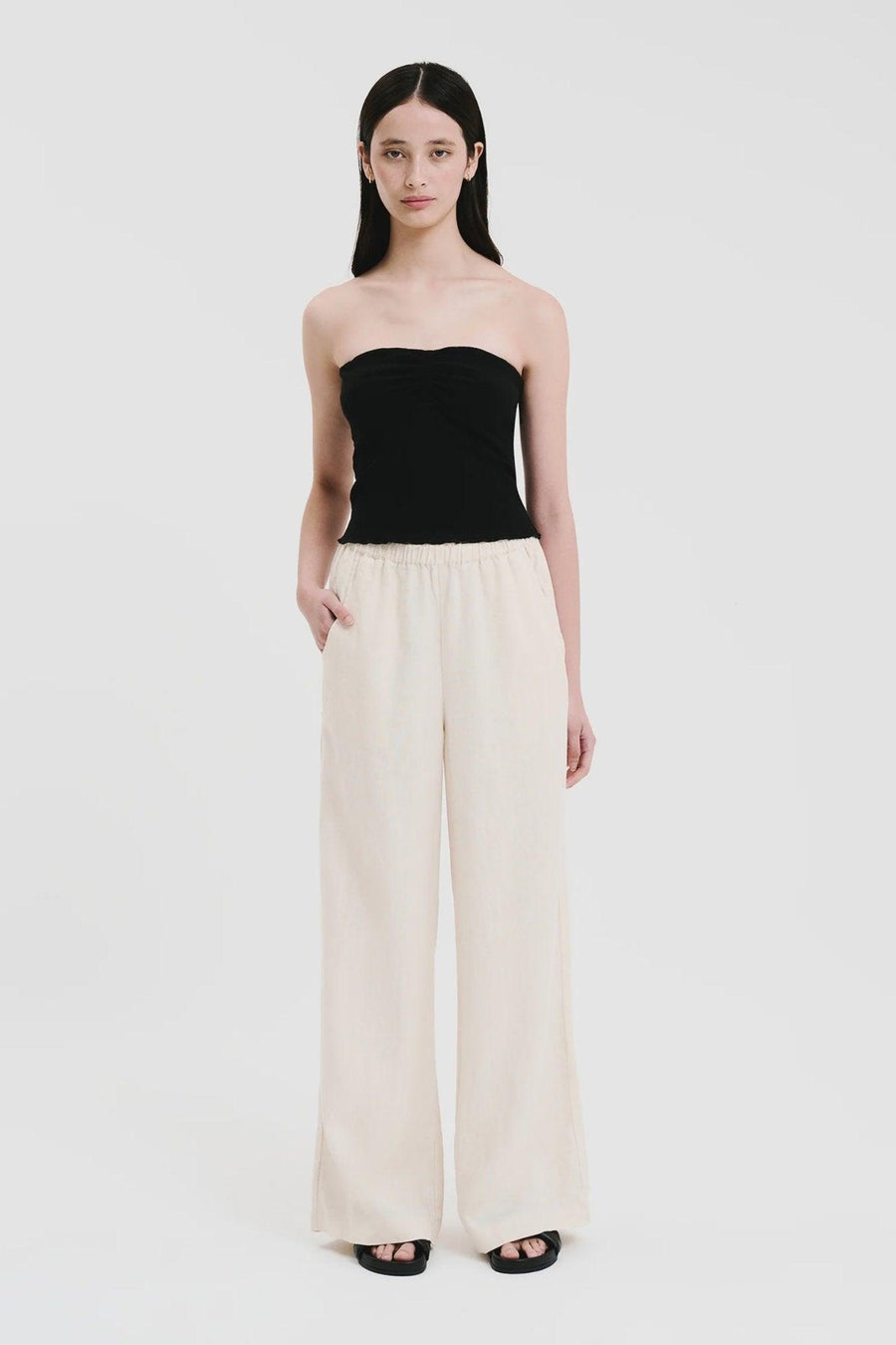 Shop Ceres Linen Pants Cloud - At Kohl and Soda | Ready To Ship!