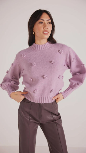 Daisy 3D Flower Knit Sweater - Kohl and Soda