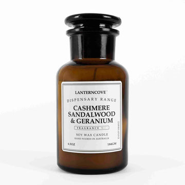 Dispensary Candle Cashmere Sandalwood & Geranium 6.5oz - Kohl and Soda