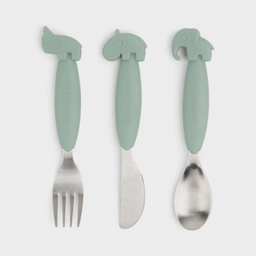 Easy Grip Cutlery Set Green - Kohl and Soda