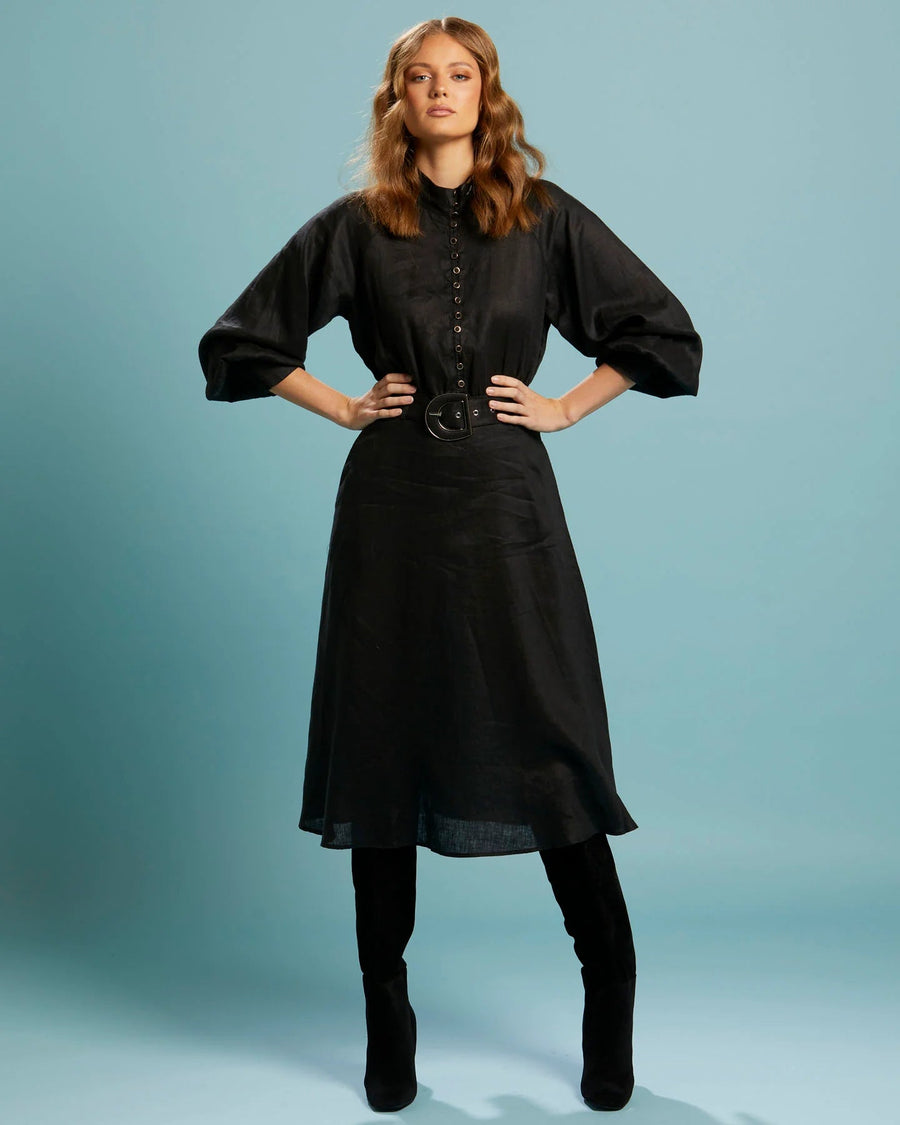 Exhale Belted Midi Dress - Kohl and Soda