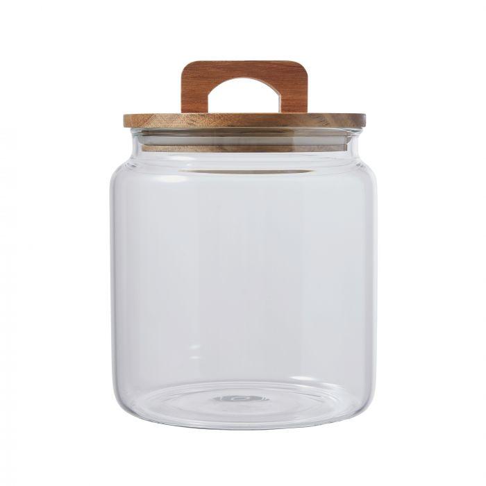 Shop Glass Jar with Acacia Lid - Large - At Kohl and Soda | Ready To Ship!