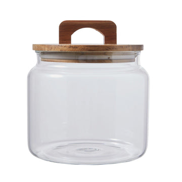 Shop Glass Jar with Acacia Lid - Medium - At Kohl and Soda | Ready To Ship!