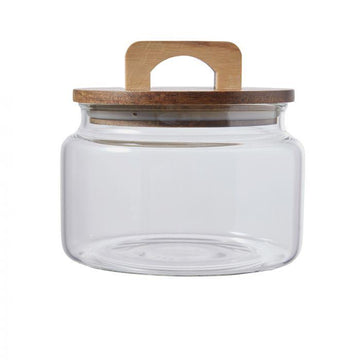 Shop Glass Jar with Acacia Lid - Small - At Kohl and Soda | Ready To Ship!