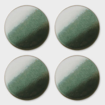 Green Ombre Ceramic Coasters set of 4 - Kohl and Soda
