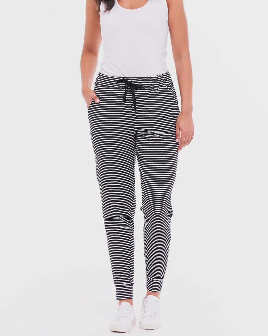 Shop Heidi Pant Black & White Stripe - At Kohl and Soda | Ready To Ship!