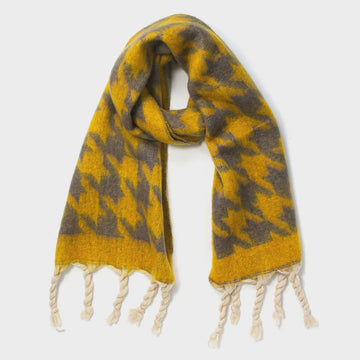 Houndstooth Scarf Yellow & Grey - Kohl and Soda