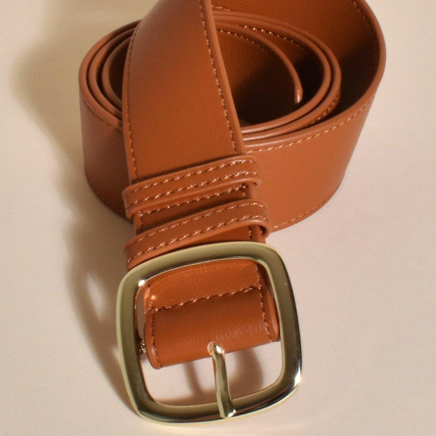 Shop Jade Vegan Leather Square Buckle Belt - At Kohl and Soda | Ready To Ship!