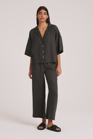 Lounge Linen Crop Pant - Kohl and Soda