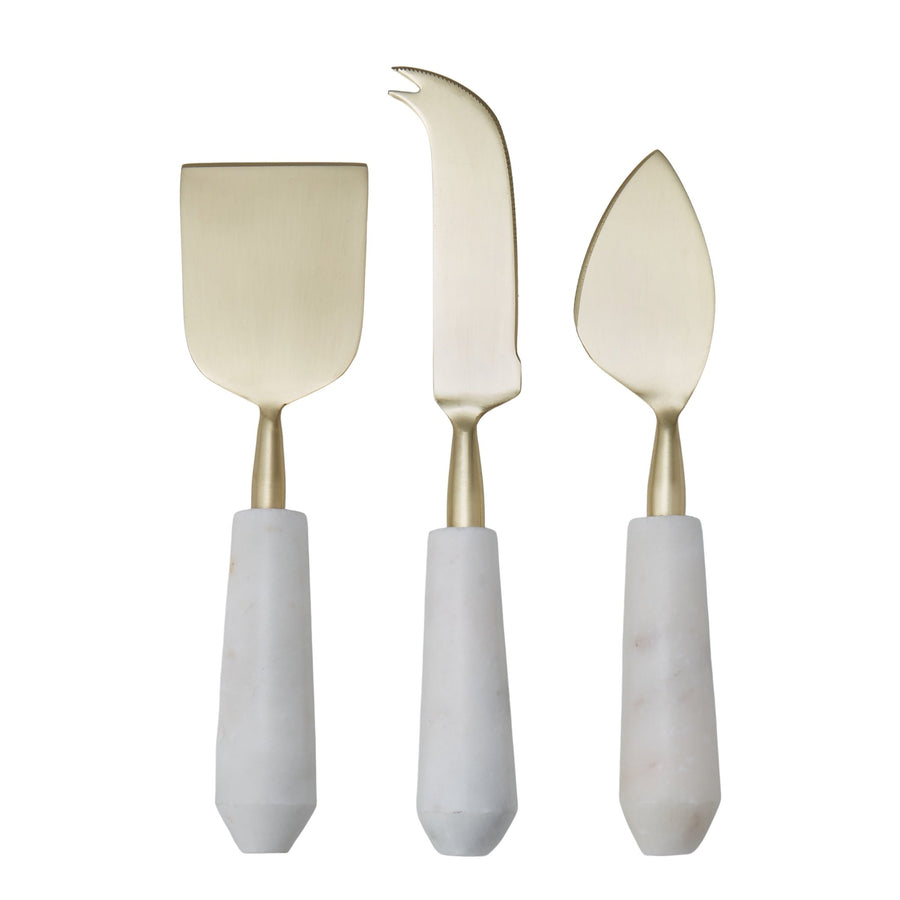 Marble & Stainless Steel Cheese Knife Set - Kohl and Soda
