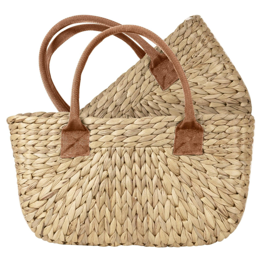 Shop Market Basket Tan Suede Handles Small - At Kohl and Soda | Ready To Ship!