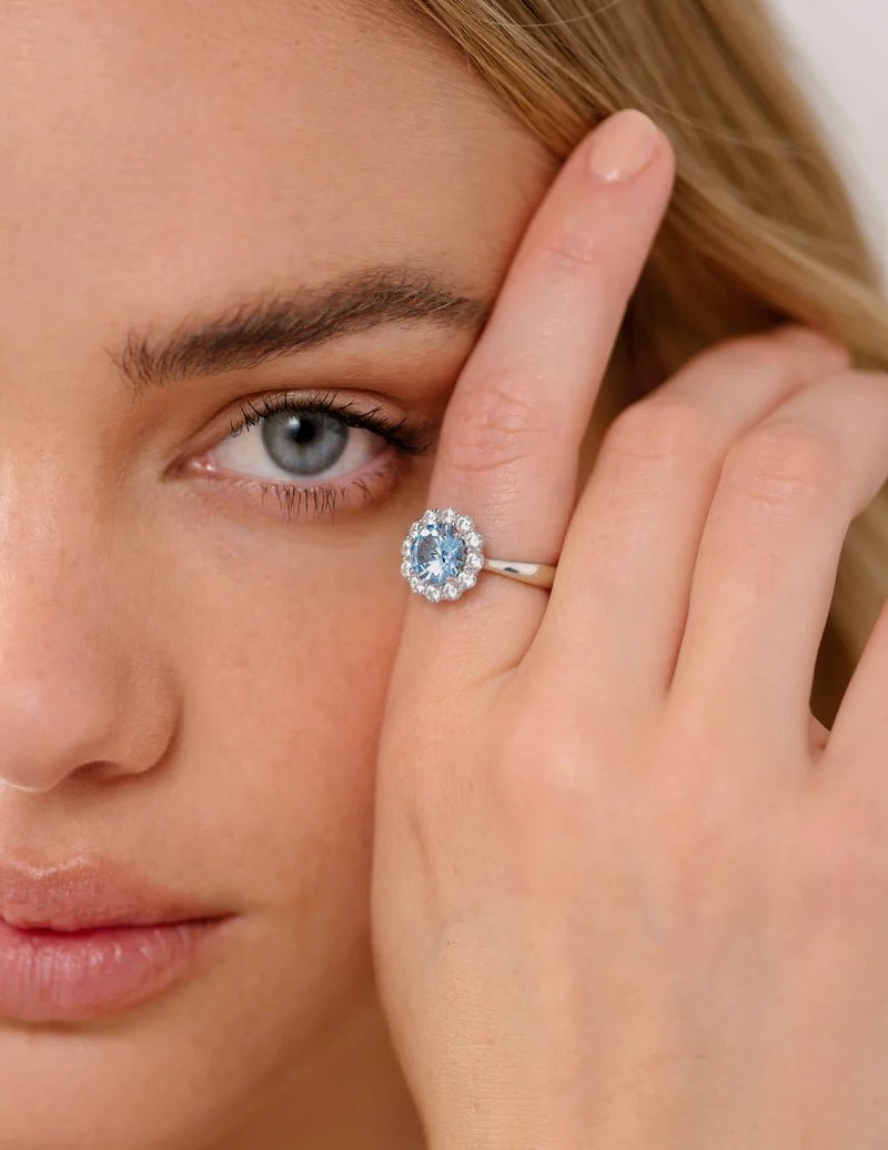 Shop Odette Blue Flower Ring - At Kohl and Soda | Ready To Ship!