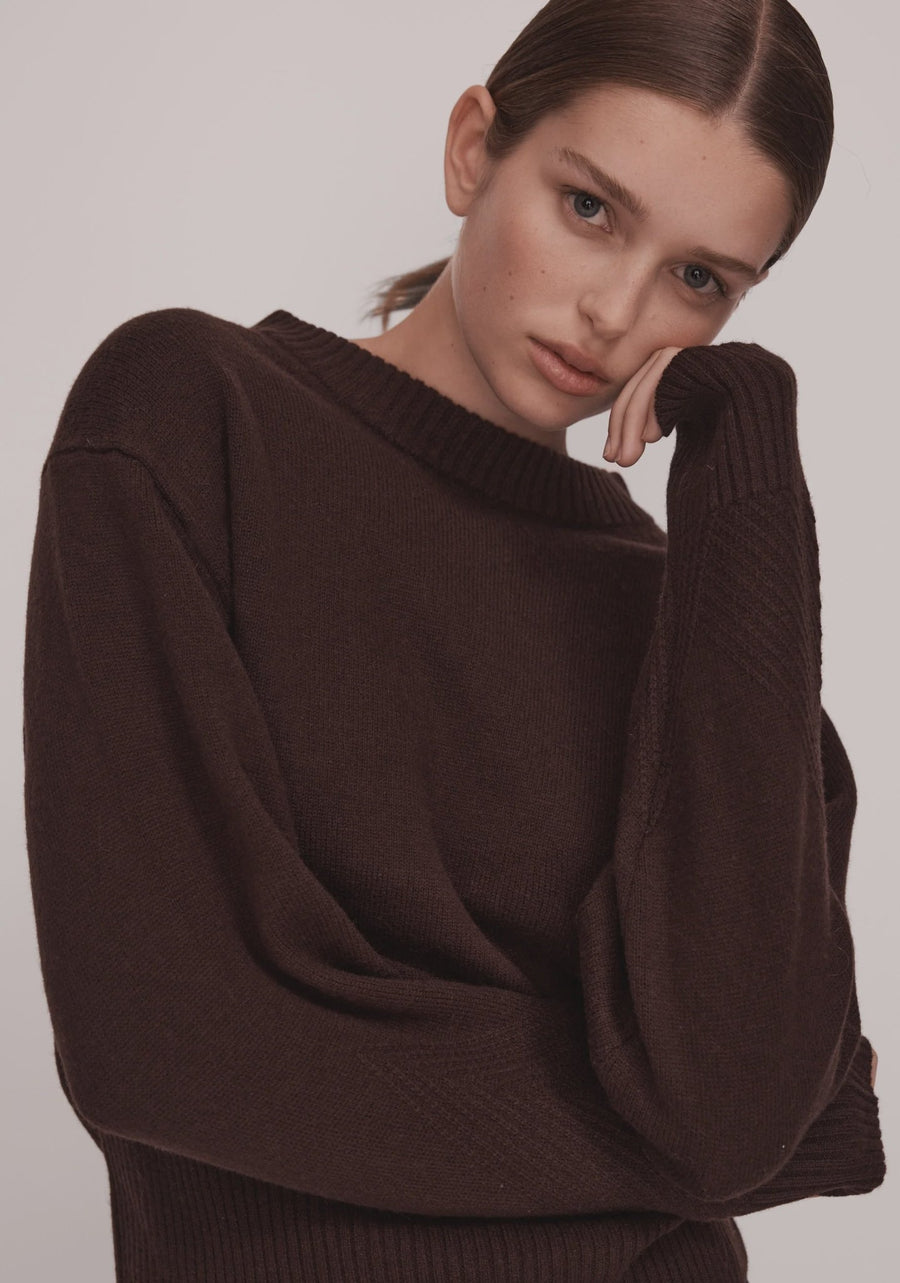 Oliver Merino Pullover Chocolate - Kohl and Soda