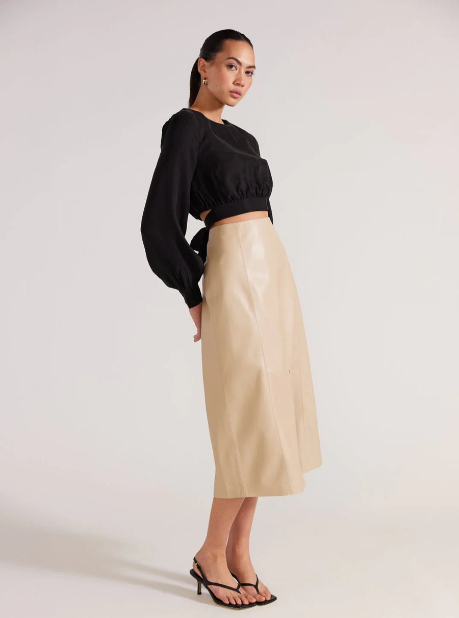 Shop Oslo Faux Leather Midi Skirt - At Kohl and Soda | Ready To Ship!