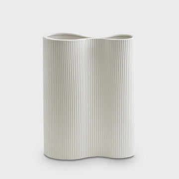 Ribbed Infinity Vase White - Kohl and Soda