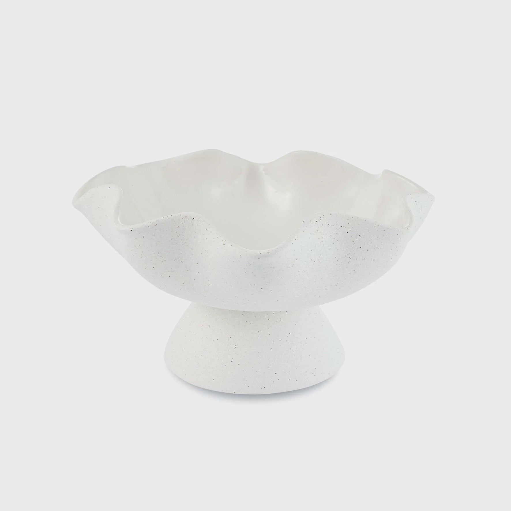 Ripple White Pedestal Bowl - Kohl and Soda