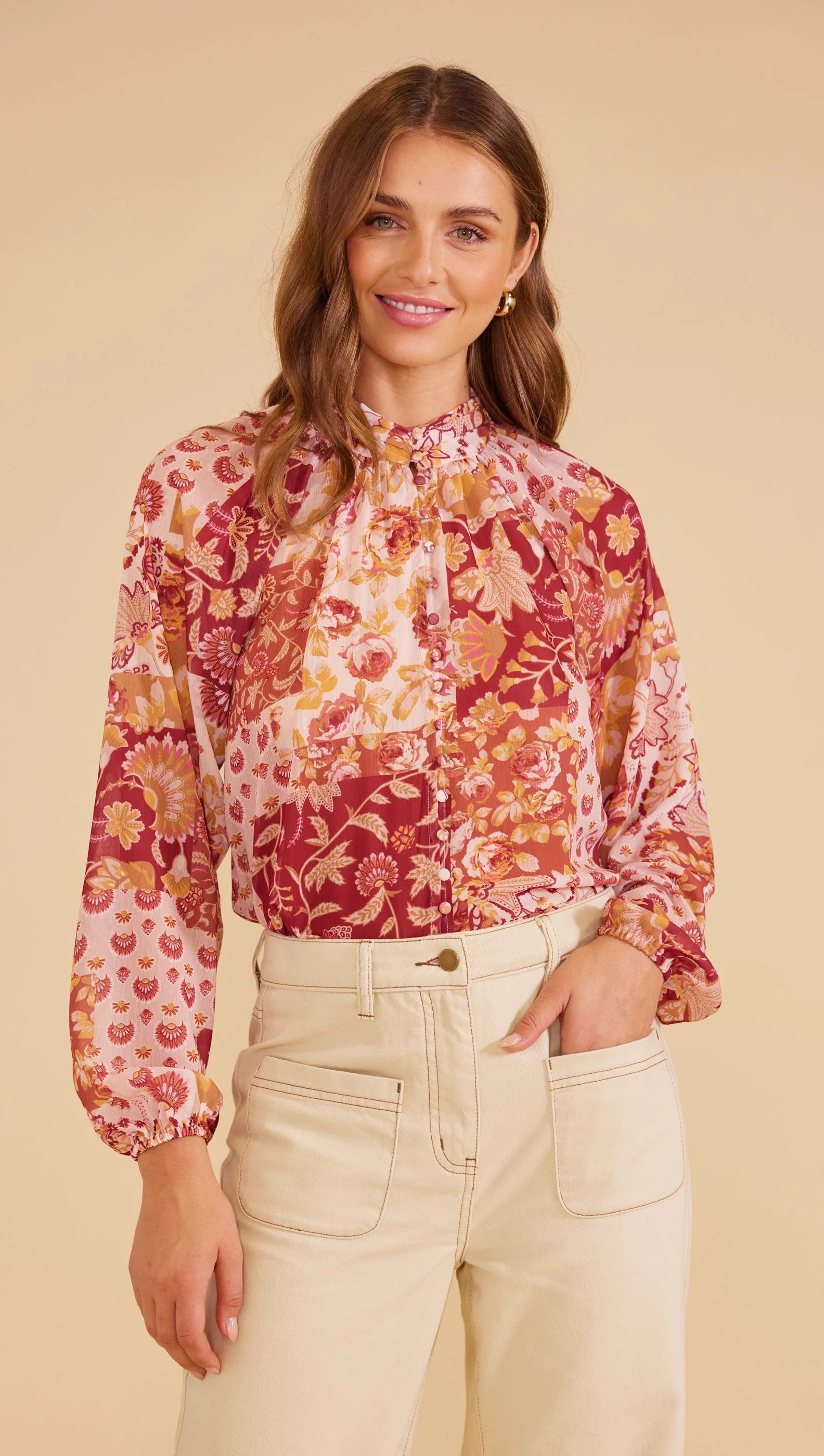 Rylee Blouse Pink Floral by – Kohl and Soda