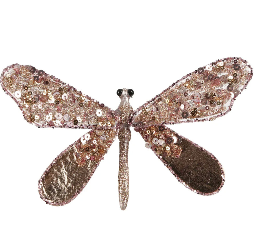 Shayle Glitter Clip on Dragonfly Pink - Kohl and Soda