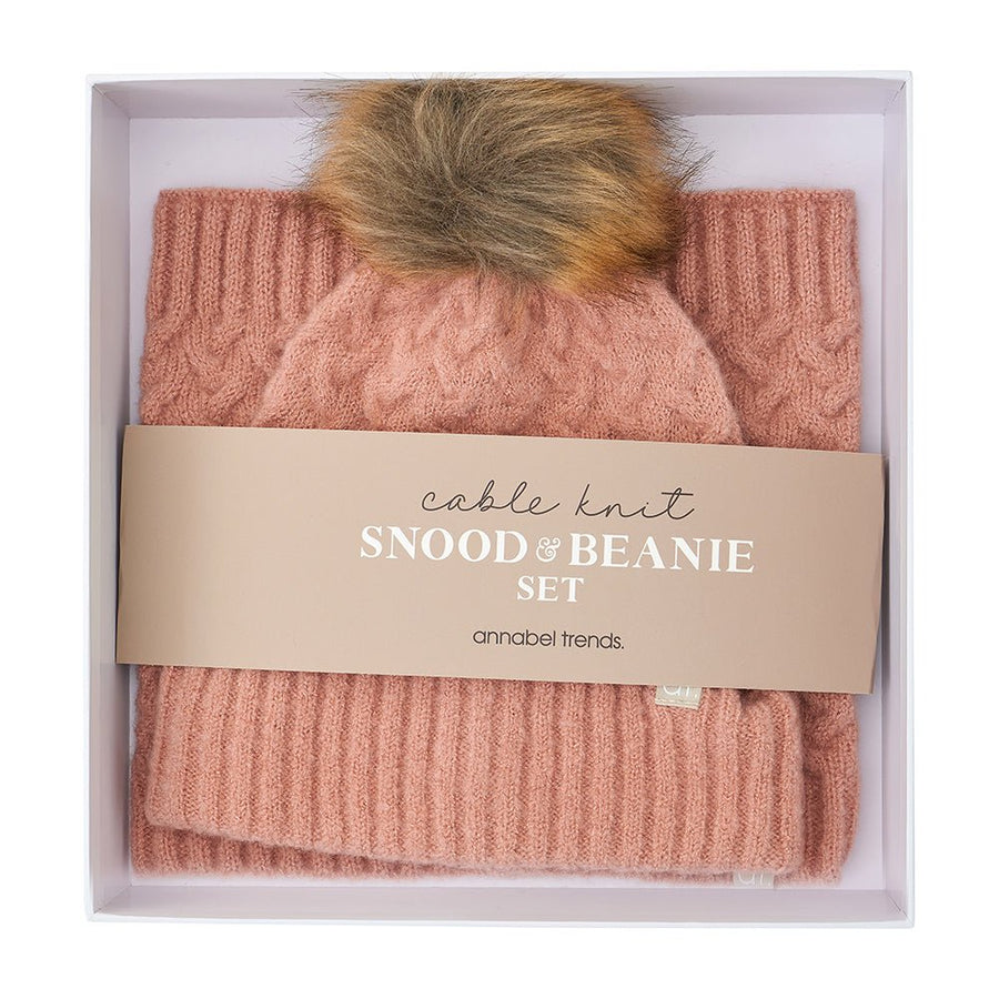 Snood & Beanie Set - Cable Knit - Kohl and Soda