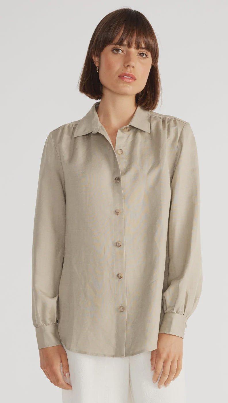 Shop Sola Shirt Soft Khaki - At Kohl and Soda | Ready To Ship!