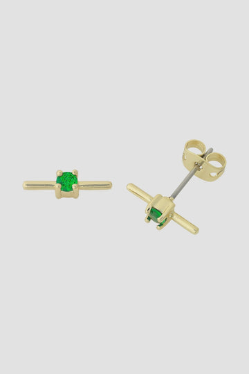 Somerset Gold Emerald Earrings - Kohl and Soda