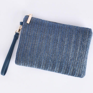 Shop Teagan Weave Pouch Navy - At Kohl and Soda | Ready To Ship!