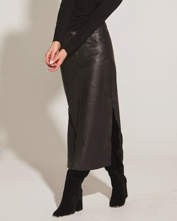 Underground Leather Midi Skirt - Kohl and Soda