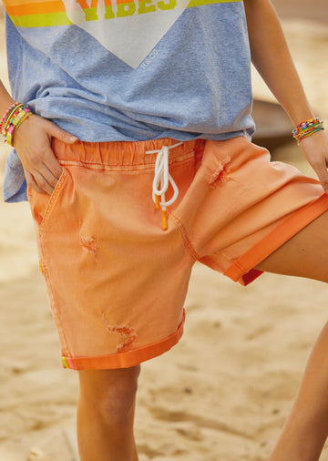 Vintage Orange Denim Shorts - Kohl and Soda
