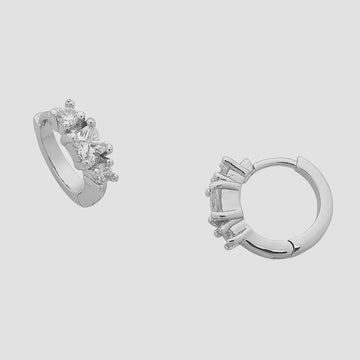 Zadie Clear Huggie Earring - Kohl and Soda